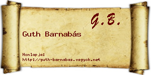 Guth Barnabás névjegykártya